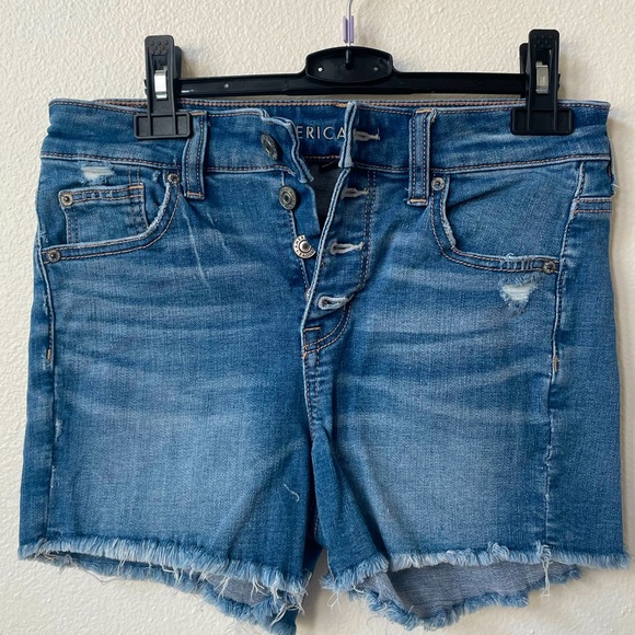 American Eagle Outfitters Pants - AE Ne(x)t Level Curvy High-Waisted Denim Short Short Size 4